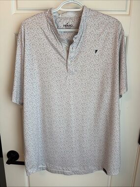 Primo Men's Light Gray Speckle Short-Sleeve Polo
